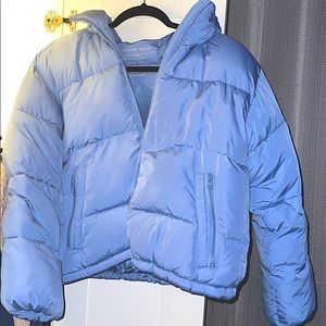 Baby blue puffer jacket